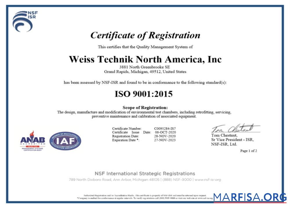 Realistic USA ISO certificate of registration Word and PDF template